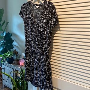 LOFT Black and White Polka Dot Romper